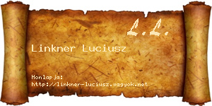 Linkner Luciusz névjegykártya